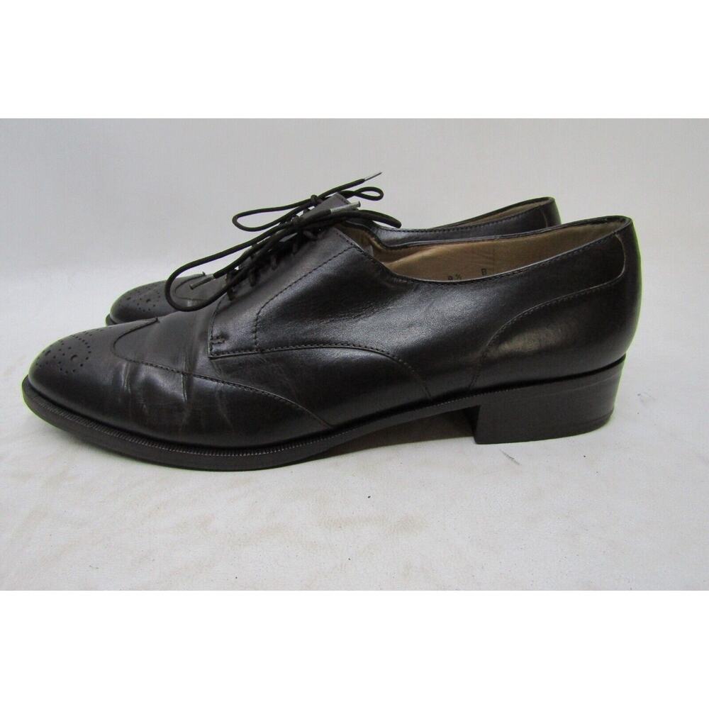 Salvatore Ferragamo Womens Sz 9.5 B Dark Brown Leather Lace Up Dress Shoes